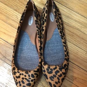 NWOT Dr Scholl’s leopard print furry flats